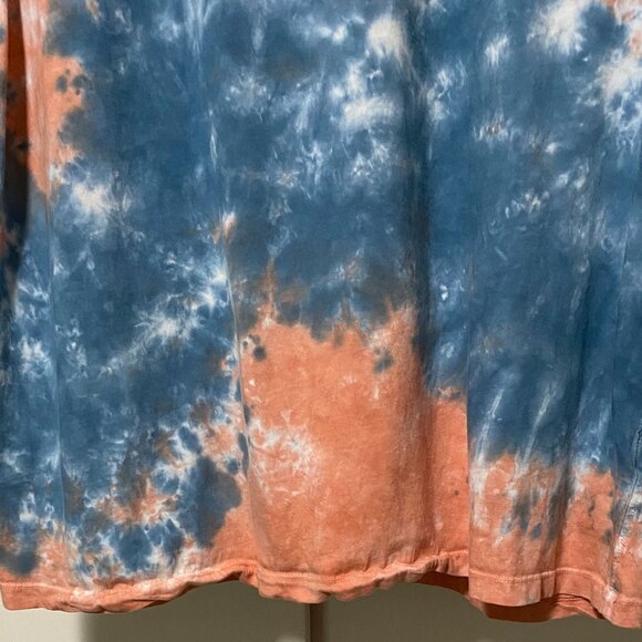 We the Free long sleeve, blue, peach & white tie dye tunic, size S - Picture 6 of 10